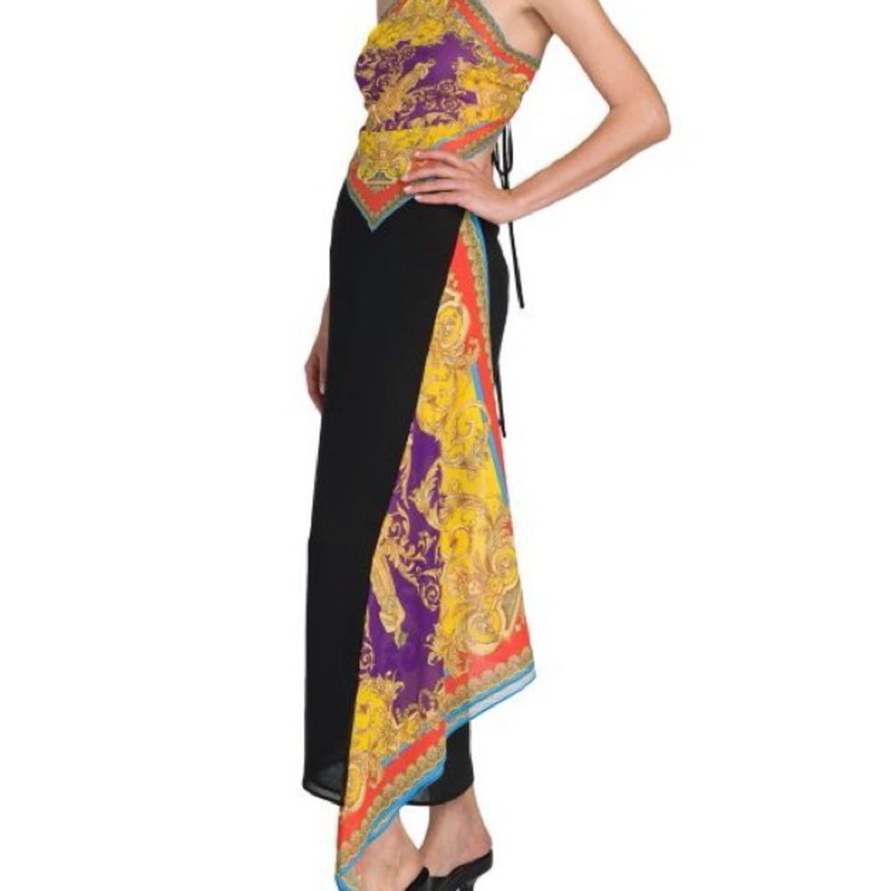 Versace mosaic swim cover up barocco pattern